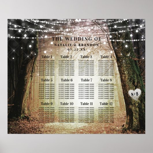 Evermore | Enchanted Forest Table Seating Chart Poster (Voorkant)