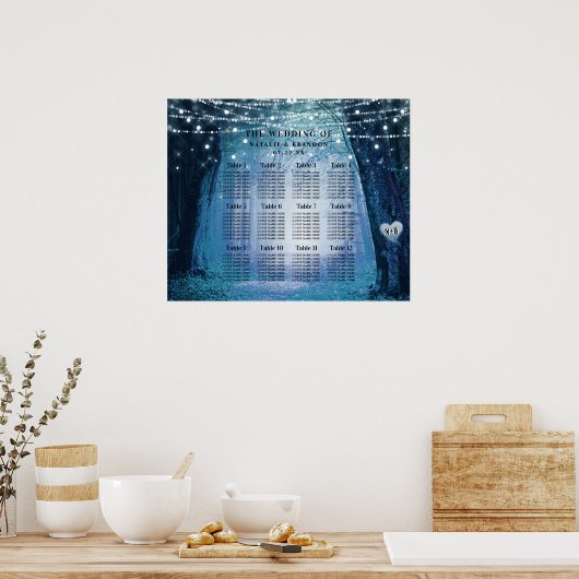 Evermore | Enchanted Forest Table Seating Chart Poster (Keuken)