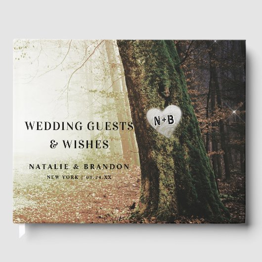 Evermore | Kantelend bos | Amber Wedding Gastenboek (Voorkant)