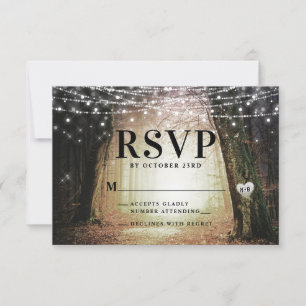 Evermore   Kantelend bos   Amber Wedding RSVP Kaartje