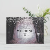 Evermore | Kantelend bos | Mauve Wedding Kaart (Staand voorkant)
