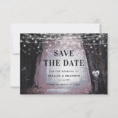Evermore | Kantelend bos | Mauve Wedding Save The Date (Voorkant)