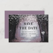 Evermore | Kantelend bos | Mauve Wedding Save The Date (Voorkant / Achterkant)