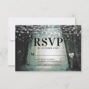 Evermore Kantelend bos Moss Wedding RSVP Kaartje