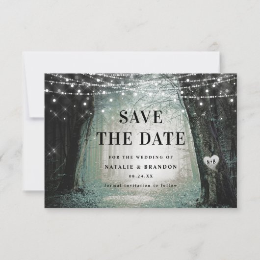 Evermore | Kantelend bos | Moss Wedding Save The Date (Voorkant)