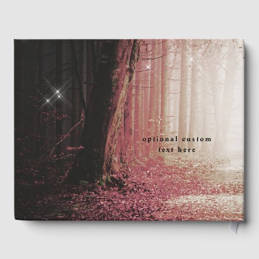 Evermore | Kantelend bos | Roze huwelijk Gastenboek (Achterkant)