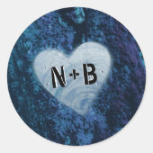 Evermore | Onverstoorbaar bosmonogram Ronde Sticker (Voorkant)