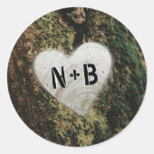 Evermore | Onverstoorbaar bosmonogram Ronde Sticker (Voorkant)