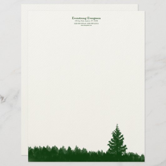 Everstrong Evergreen Letterhead Gepersonaliseerd Briefhoofd (Voorkant / Achterkant)