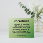 Eversustainable Kerstmis John 3-16 Feestdagenkaart (Staand voorkant)