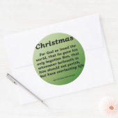 Eversustainable Kerstmis John 3-16 Ronde Sticker (Envelop)