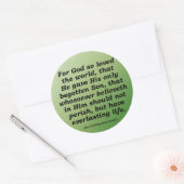 Eversustainable Kerstmis John 3-16 Ronde Sticker (Envelop)