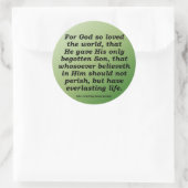 Eversustainable Kerstmis John 3-16 Ronde Sticker (Tas)