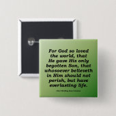 Eversustainable Kerstmis John 3-16 Vierkante Button 5,1 Cm (Voorkant /achterkant)