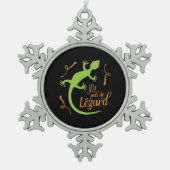 Everthing's Cool French Teacher Funny Lizard Tin Sneeuwvlok Ornament (Voorkant)