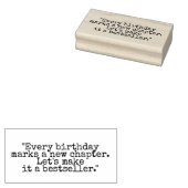 “Every birthday marks a new chapter. Let’s make it Rubberstempel (Gestempeld)