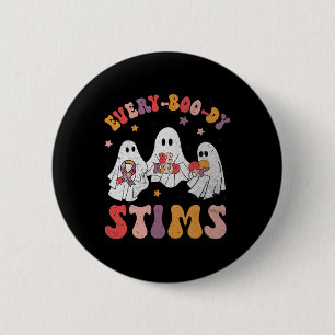 Every-boo-dy Stims Funny Autism Ghost Halloween Sp Ronde Button 5,7 Cm