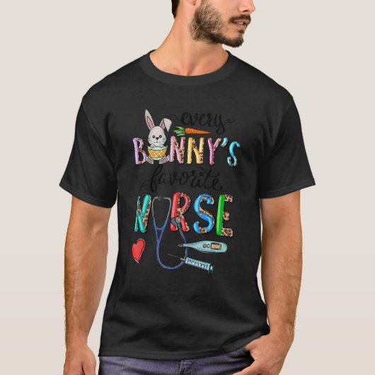Every Bunny Favorite Nurse Heartbeat Pulse Easter T-shirt (Voorkant)