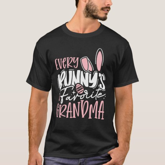 Every Bunny's Favorite Grandma Family Bunny Easter T-shirt (Voorkant)