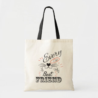 Every Cat Is My Best Friend – Cute Minimal Cat Lov Tote Bag