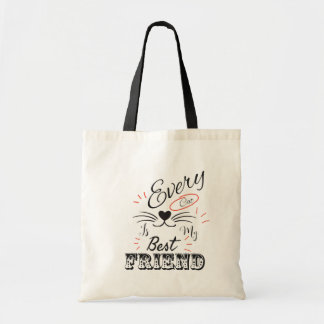 Every Cat Is My Best Friend – Cute Minimal Cat Lov Tote Bag