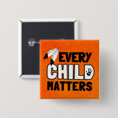Every Child Matters Vierkante Button 5,1 Cm (Voorkant /achterkant)