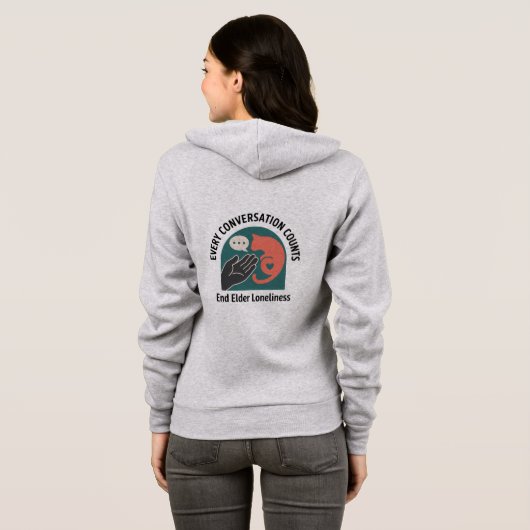 Every Conversation Counts | End Elder Loneliness Hoodie (Achterkant volledig)