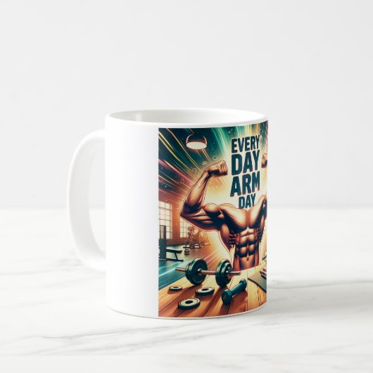 Every Day Arm Day mug Koffiemok (Voorkant links)
