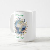 Every Day Earth Day Floral Globe With Hands Koffiemok (Voorkant links)
