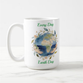Every Day Earth Day Floral Globe With Hands Koffiemok
