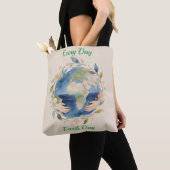 Every Day Earth Day Floral Globe With Hands Tote Bag (Dichtbij)