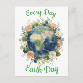 Every Day Earth Day Floral Wreath Earth Feestdagenkaart