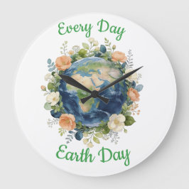 Every Day Earth Day Floral Wreath Earth Grote Klok