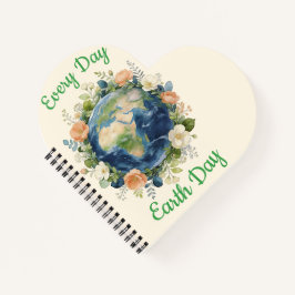 Every Day Earth Day Floral Wreath Earth Notitieboek