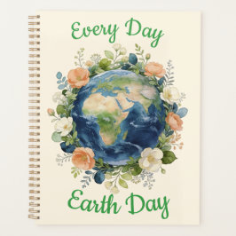 Every Day Earth Day Floral Wreath Earth Planner