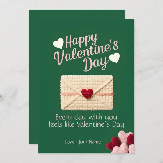 Every Day Feels Like Valentine’s Day Love Card Feestdagenkaart (Voorkant / Achterkant)