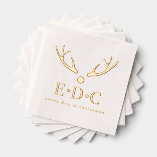 Every Day is Christmas Foil Stamped Napkins Folie Servetten (Insitu (Gestapeld))