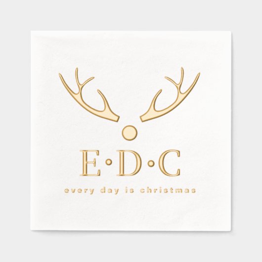Every Day is Christmas Foil Stamped Napkins Folie Servetten (Voorkant)