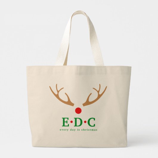 Every Day is Christmas Large Tote Grote Tote Bag (Achterkant)