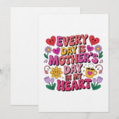 Every Day Is Mother’s Day In My Heart Kaart (Voorkant / Achterkant)