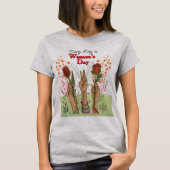 Every Day is Women's Day Hand-Painted Floral T-shirt (Voorkant)