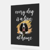 Every Dog Is a Lion at Home – Custom Dog Photo Acryl Bord (Hoek)