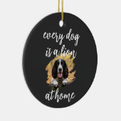 Every Dog Is a Lion at Home – Custom Dog Photo Keramisch Ornament (Rechts)