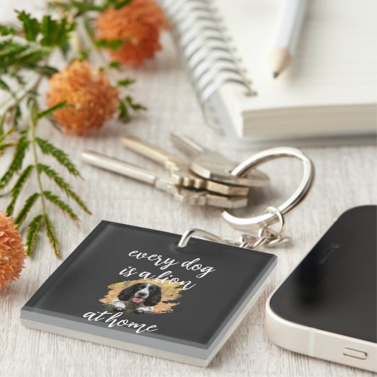 Every Dog Is a Lion at Home – Custom Dog Photo Sleutelhanger (Voorkant Rechts)
