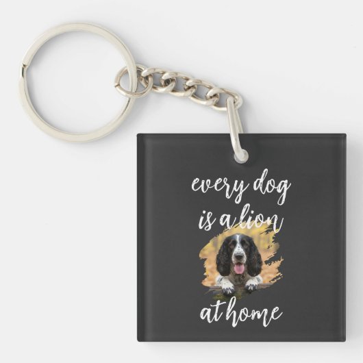 Every Dog Is a Lion at Home – Custom Dog Photo Sleutelhanger (voorkant)