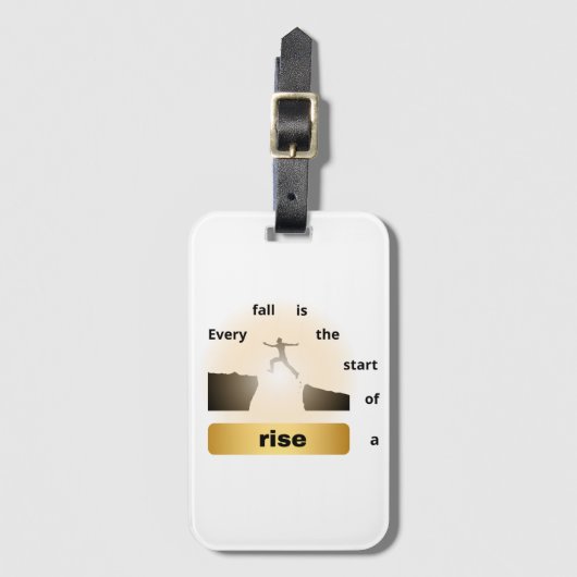 "Every Fall Is the Start of a Rise – Leap of Hope" Bagagelabel (Voorkant (verticaal))