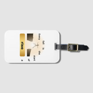 "Every Fall Is the Start of a Rise – Leap of Hope" Bagagelabel