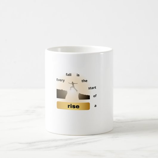 "Every Fall Is the Start of a Rise – Leap of Hope" Koffiemok (Center)