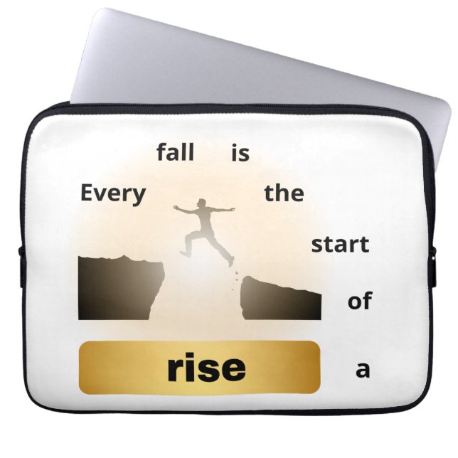"Every Fall Is the Start of a Rise – Leap of Hope" Laptop Sleeve (Voorkant)