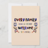 Every Family Has A Story Welcome to Ours, Family I Kaart (Voorkant)